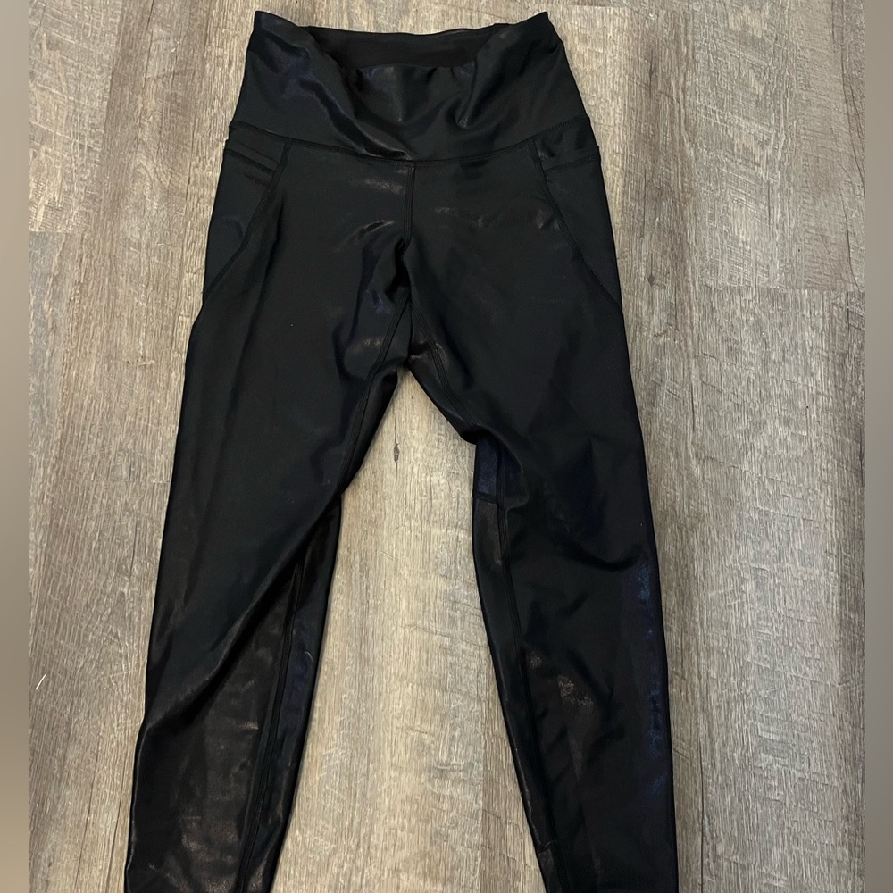 High rise faux leather leggings